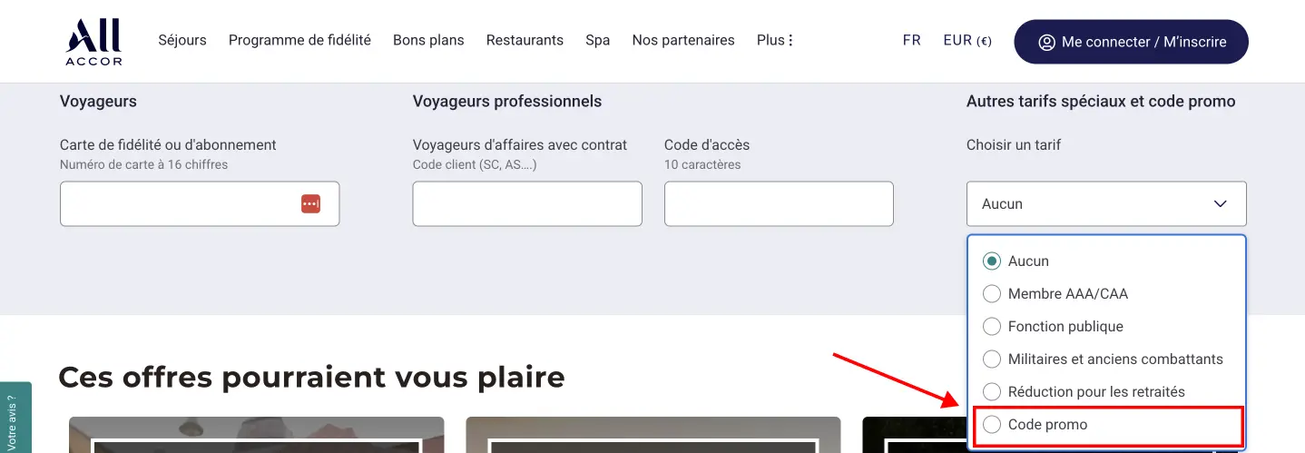 Tutoriel code promo ALL-Accor Live Limitless