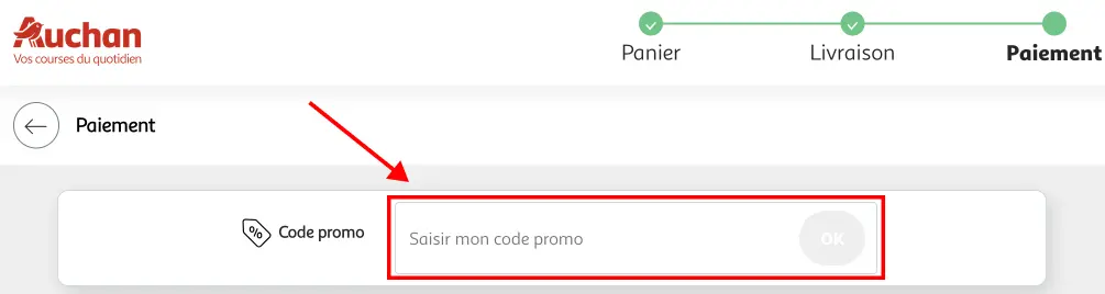 Tutoriel code promo Auchan