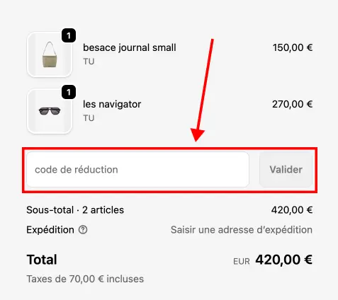 Tutoriel code promo A.P.C.