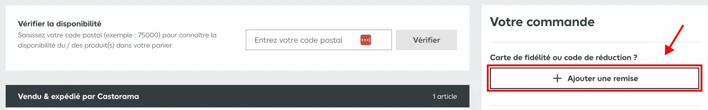 Tutoriel code promo Castorama