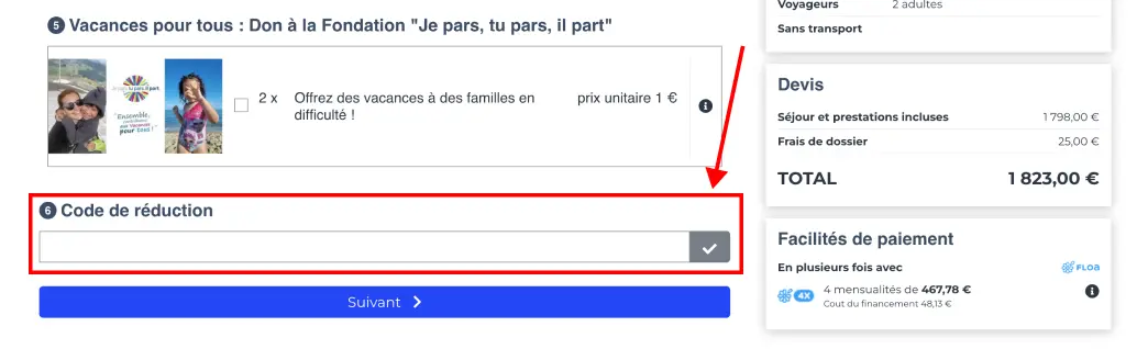 Tutoriel code promo Cdiscount Voyages