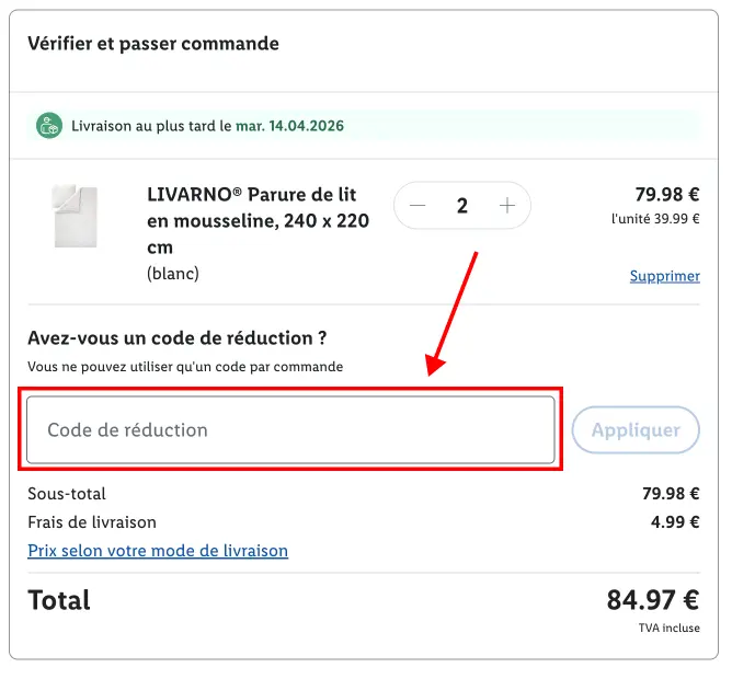 Tutoriel code promo LIDL