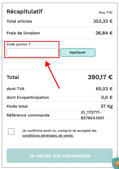 Tutoriel code promo Sanitaire Distribution