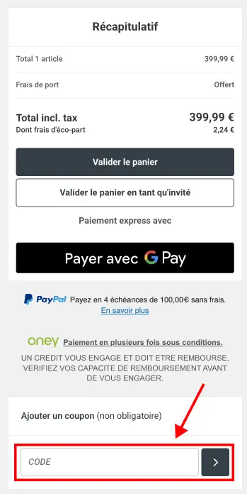 Tutoriel code promo Rowenta