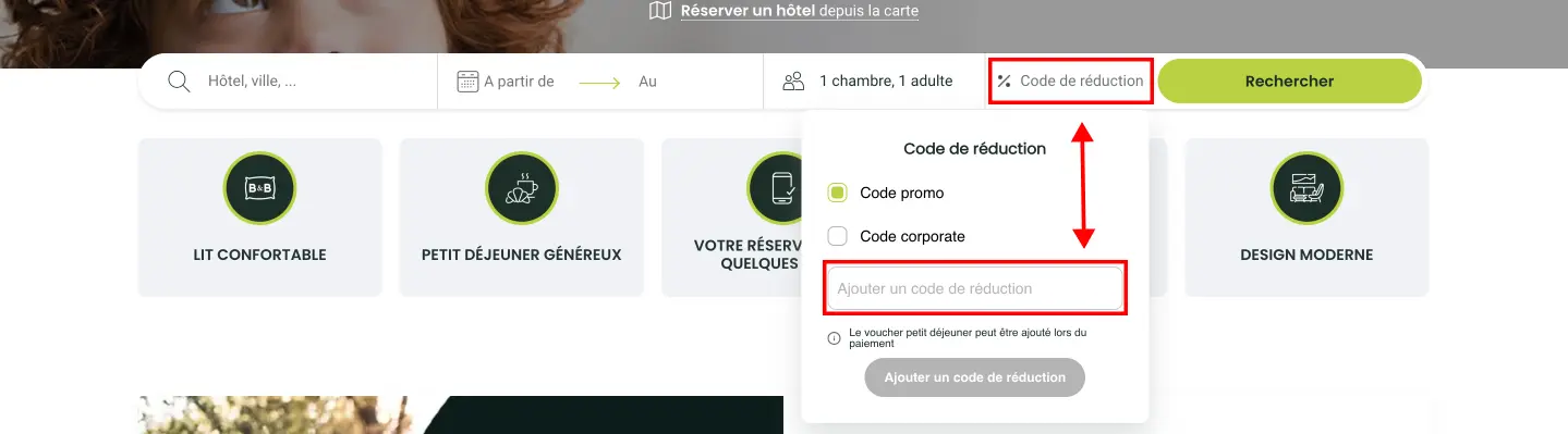 Tutoriel code promo B&B HOTELS