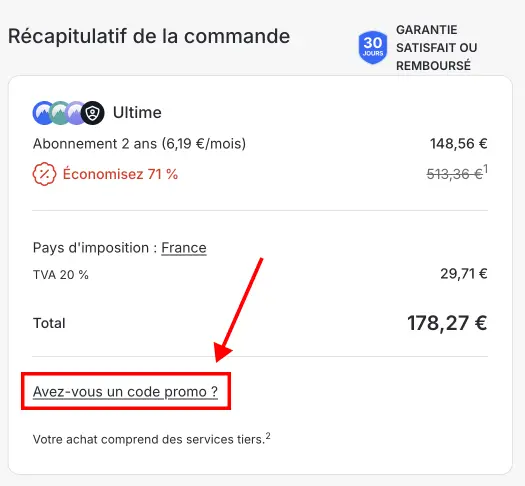 Tutoriel code promo NordVPN