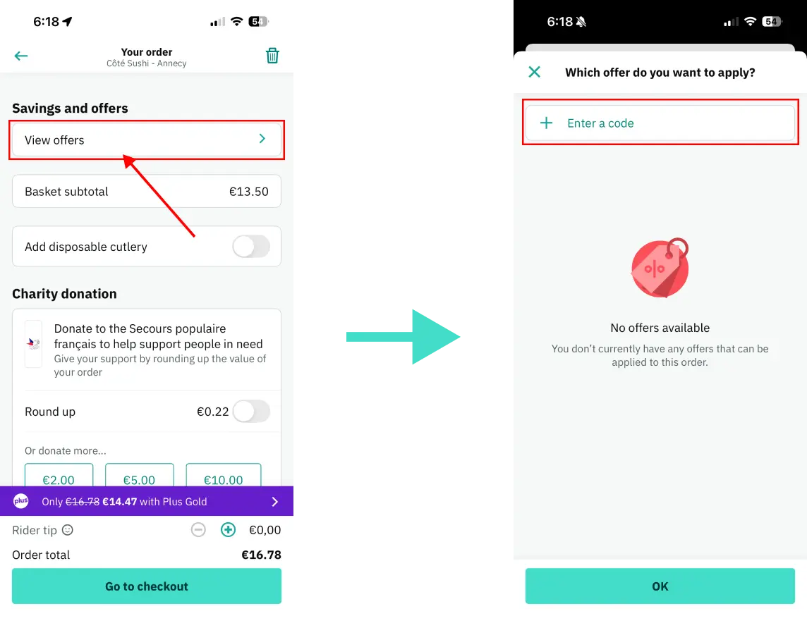 Tutoriel code promo Deliveroo