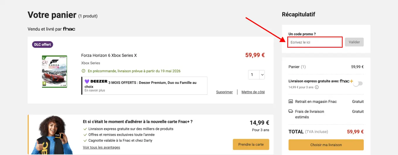 Tutoriel code promo Fnac