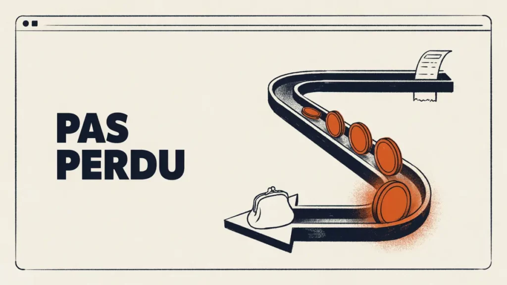 Illustration sérigraphiée : une pièce de monnaie coincée en travers d'un tuyau, bloquant les pièces suivantes
